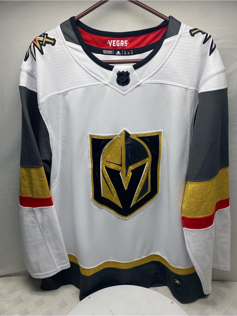 Vegas Golden Knights Jersey Mens 52 White NHL Hockey Adidas Authentic AEROREADY